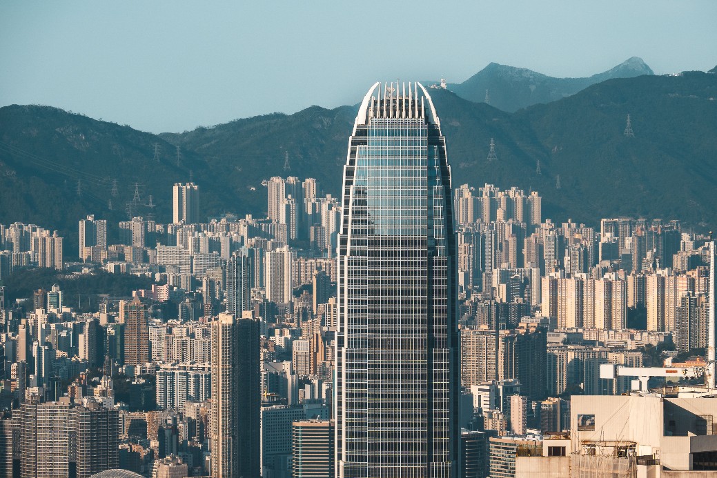 Hong Kong skyline with Two International Finance Centre