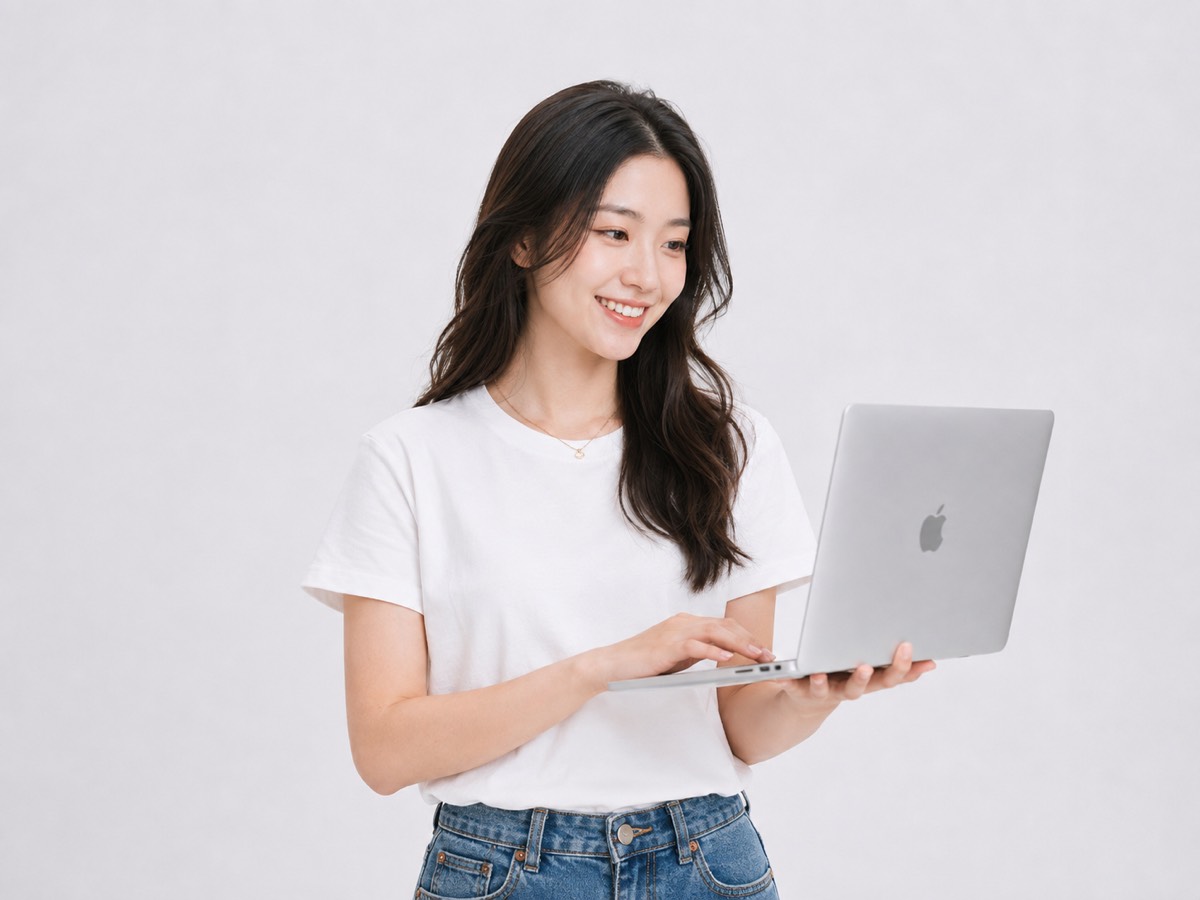 Learning manager reviewing insights on a laptop